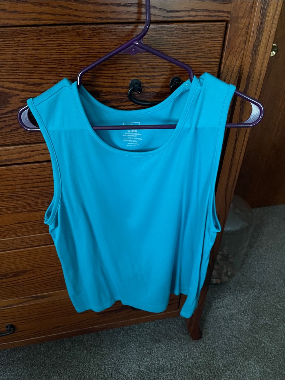 L.L. Bean Women's Teal Sleeveless Scoop Neck Tank